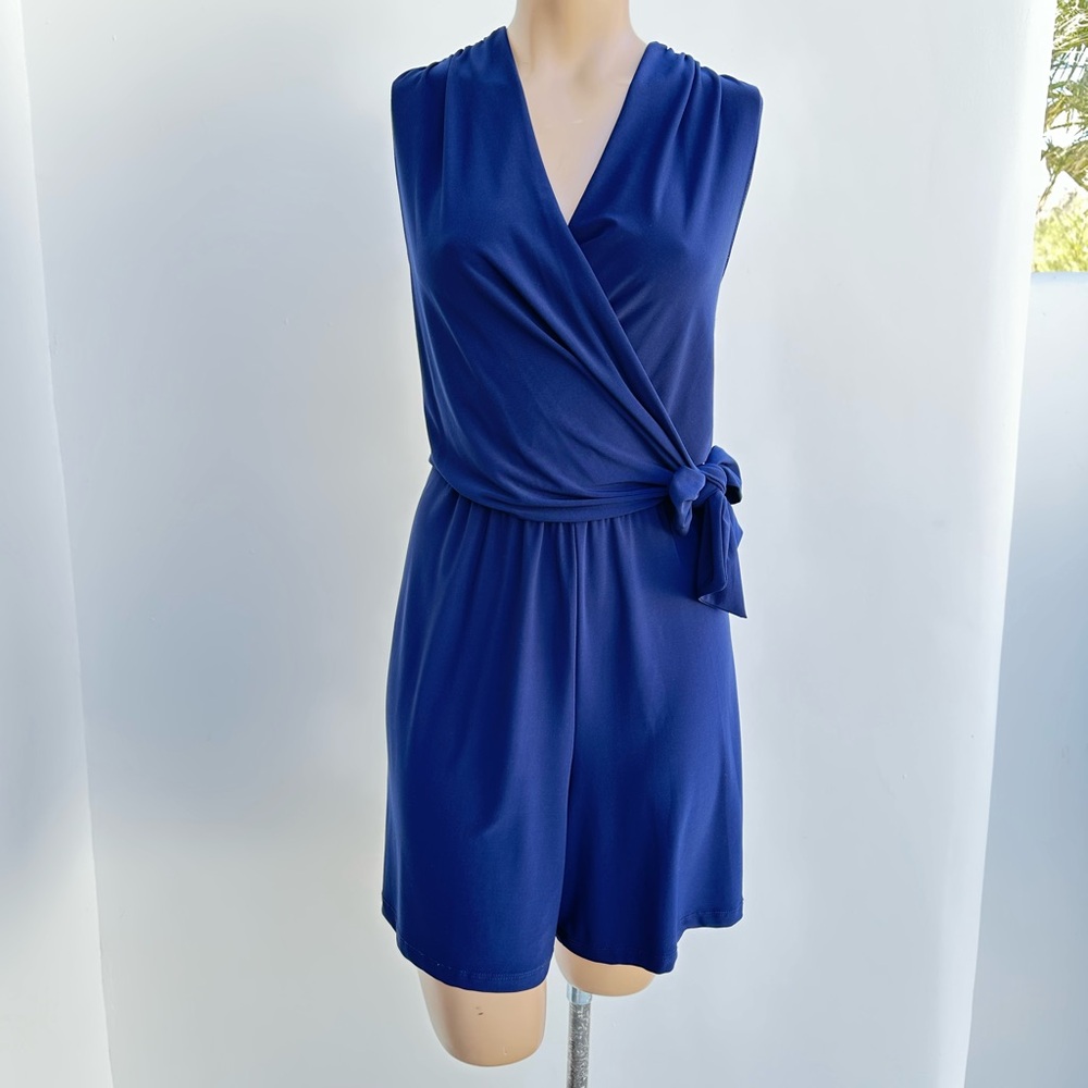 Elegant Blue Sleeveless Romper